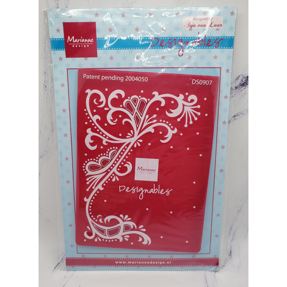 Marianne Red Embossing Folder Designables DS0907 Scrapbooking Crafting Cuttlebug - Picture 1 of 6